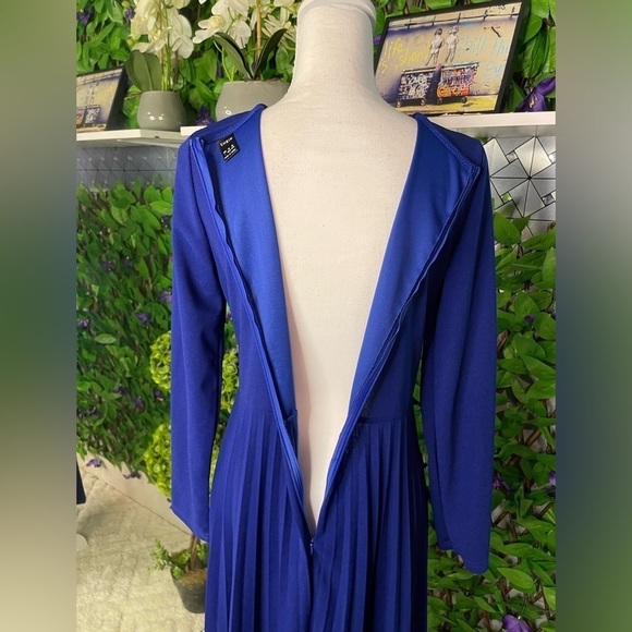 SHEIN Sweetheart Neck Pleated Hem Cobalt Blue Dress Women’s Large 8/10 - Picture 10 of 15
